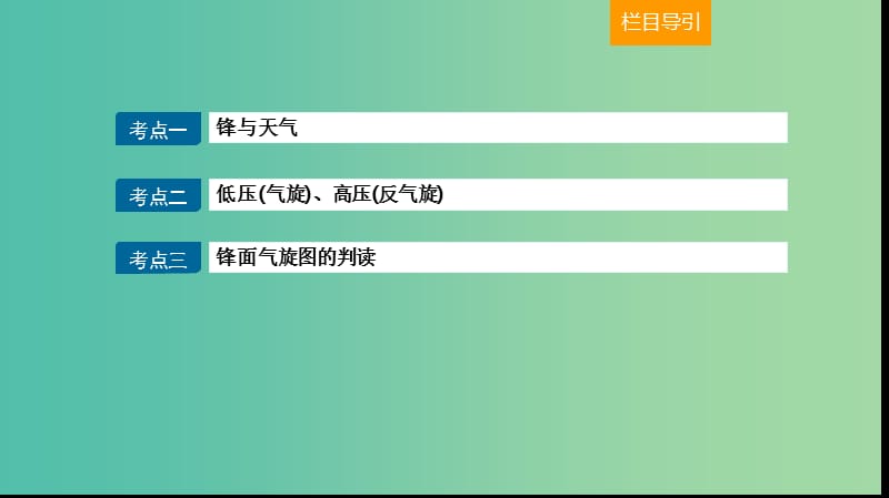 2019届高考地理大一轮复习 1.2.3 常见的天气系统课件 新人教版.ppt_第2页