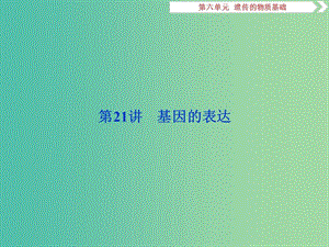 2019屆高考生物一輪復(fù)習(xí) 第六單元 遺傳的物質(zhì)基礎(chǔ) 第21講 基因的表達(dá)課件.ppt