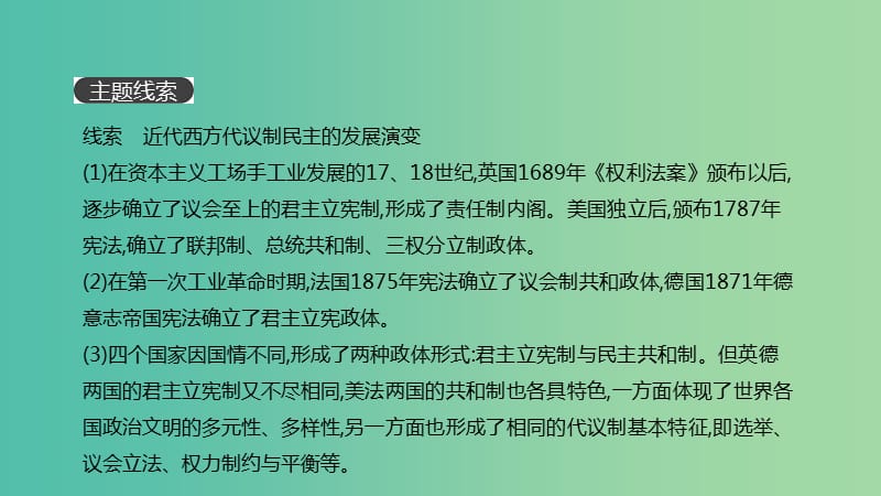 全品复习方案2020届高考历史一轮复习第3单元近代西方资本主义政治制度的确立与发展课件新人教版.ppt_第2页