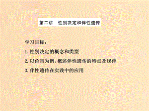 2018年高中生物 第三章 遺傳和染色體 第二節(jié) 第二講 性別決定和伴性遺傳課件 蘇教版必修2.ppt