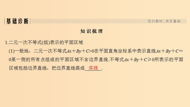 2019版高考数学大一轮复习 第七章 不等式 第3节 二元一次不等式(组)与简单的线性规划问题课件 北师大版.ppt_第3页