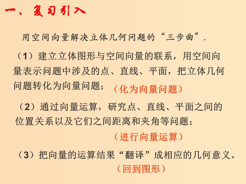 2018年高中数学 第二章 空间向量与立体几何 2.5 夹角计算课件 北师大版选修2-1.ppt_第2页