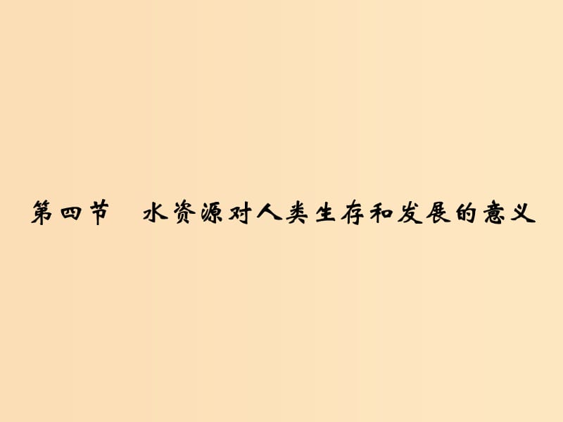 2018-2019版高中地理 第四章 地表形态的塑造 第四节 水资源对人类生存和发展的意义课件 新人教版必修1.ppt_第1页