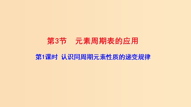 2018-2019学年高中化学 第一章 原子结构与元素周期律 1-3-1 认识同周期元素性质的递变规律课件1 鲁科版必修2.ppt_第1页