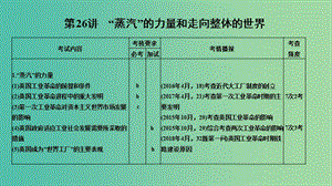 2019高考?xì)v史總復(fù)習(xí) 專題十一 走向世界的資本主義市場(chǎng) 第26講“蒸汽”的力量和走向整體的世界課件.ppt