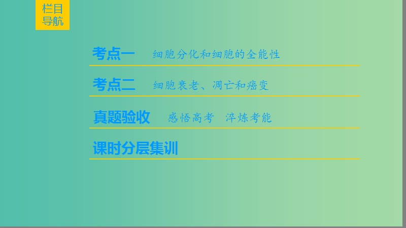 高考生物一轮复习第4单元细胞的生命历程第3讲细胞的分化衰老凋亡和癌变课件.ppt_第2页