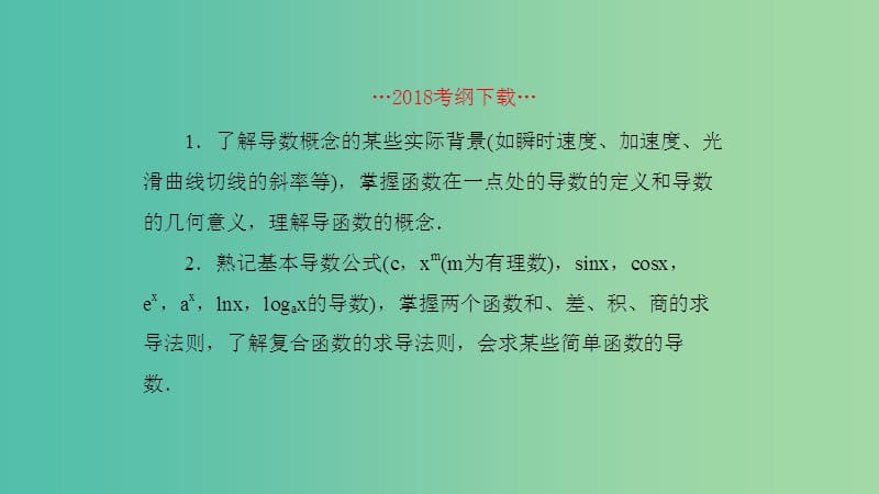 2019高考数学一轮复习第3章导数及应用第1课时导数的概念及运算课件理.ppt_第2页