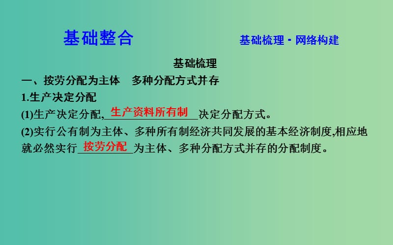 2019届高考政治第一轮复习 第三单元 收入与分配 第七课 个人收入的分配课件 新人教版必修1.ppt_第2页