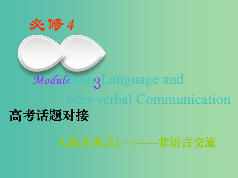 2019版高考英语一轮复习Module3BodyLanguageandNon-verbalCommunication课件外研版必修4 .ppt_第1页