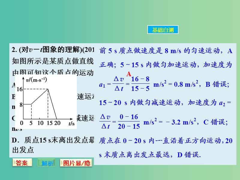 高考物理大一轮复习 1.3运动图象、追及、相遇问题课件 新人教版.ppt_第3页