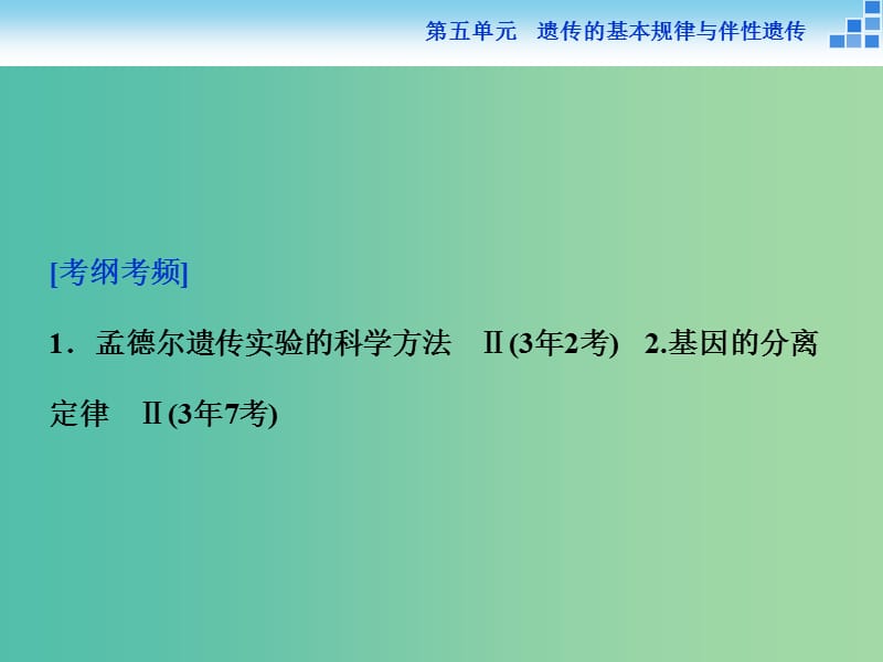 高考生物一轮复习 第五单元 第14讲 孟德尔的豌豆杂交实验（一）课件.ppt_第3页