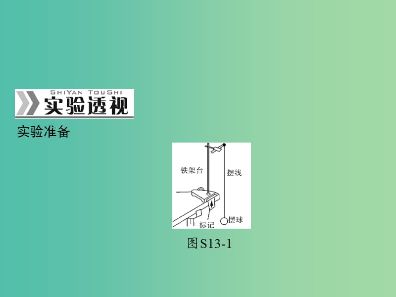 高考物理一轮总复习 专题十二 实验十三 探究单摆的运动 用单摆测定重力加速度课件 新人教版.ppt_第2页