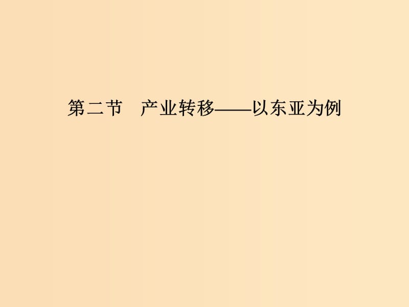 2018-2019高中地理第五章区际联系与区域协调发展第二节产业转移──以东亚为例课件新人教版必修3 .ppt_第1页