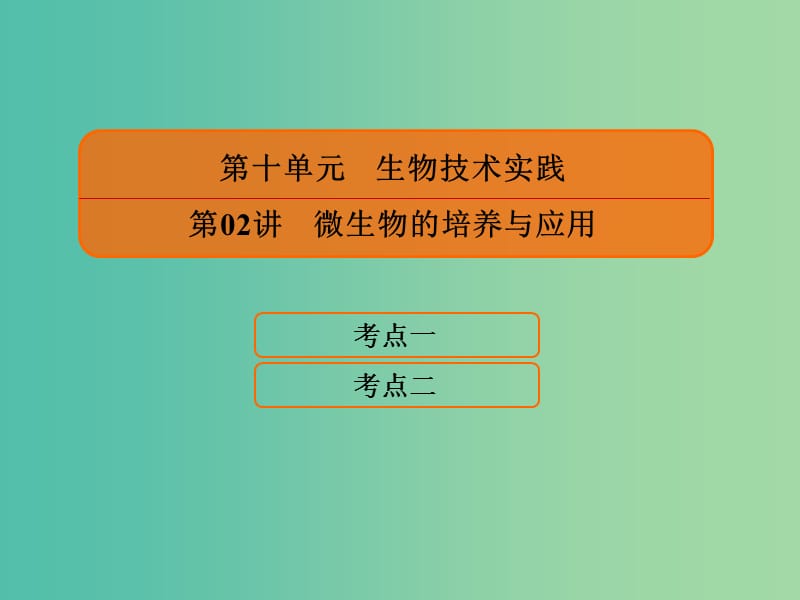 2020高考生物一轮复习 10.2 微生物的培养与应用课件.ppt_第1页