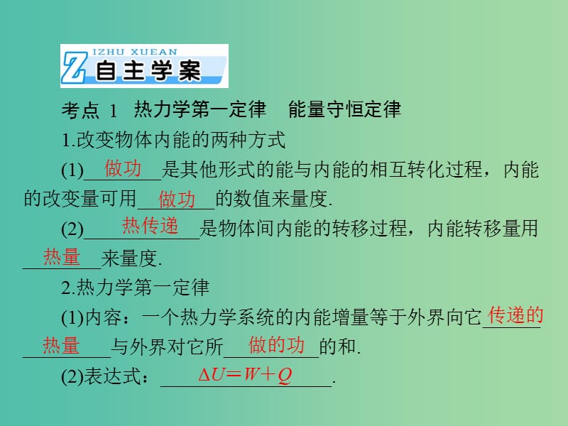 2019版高考物理一轮复习 专题十三 热学 第3讲 热力学定律 能量守恒课件.ppt_第2页