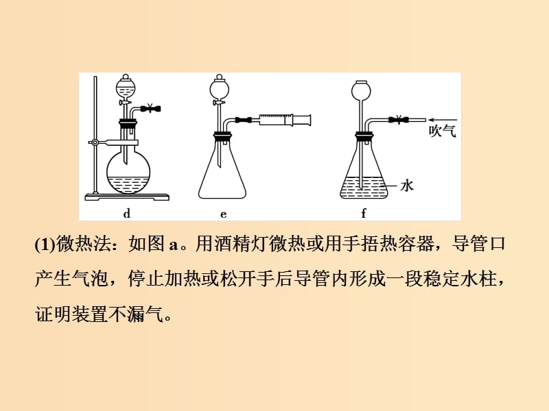 2019版高考化学总复习第10章化学实验基础微专题强化突破19装置的气密性检查课件新人教版.ppt_第3页