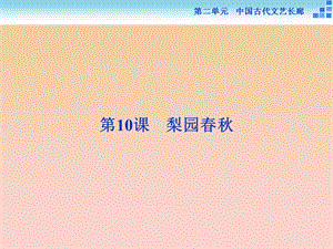 2017-2018學(xué)年高中歷史 第二單元 中國(guó)古代文藝長(zhǎng)廊 第10課 梨園春秋課件 岳麓版必修3.ppt