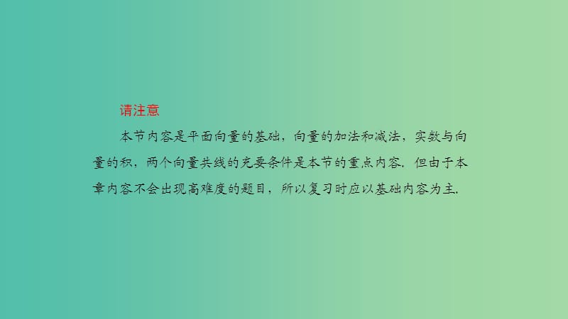 2019高考数学一轮复习 第5章 平面向量与复数 第1课时 向量的概念及线性运算课件 理.ppt_第3页