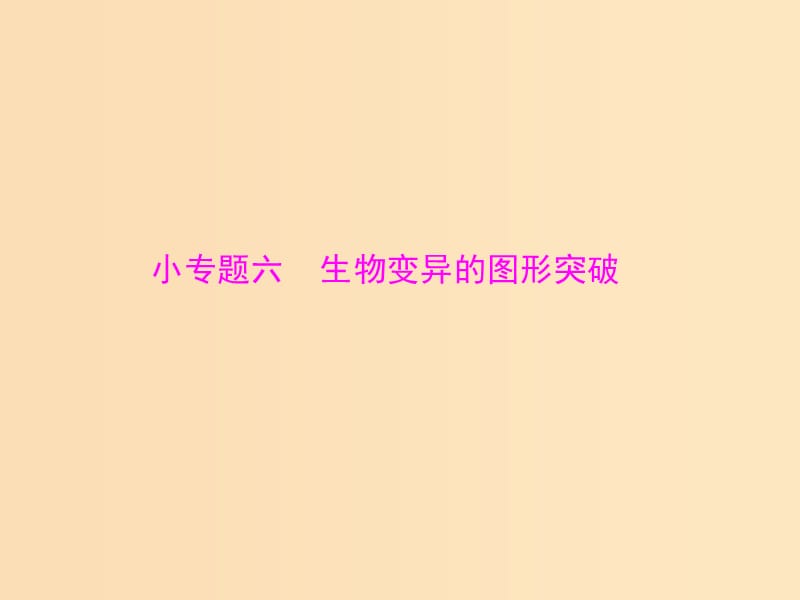 2019版高考生物一轮总复习 第5章 基因突变及其他变异 小专题六 生物变异的图形突破课件 必修2.ppt_第1页