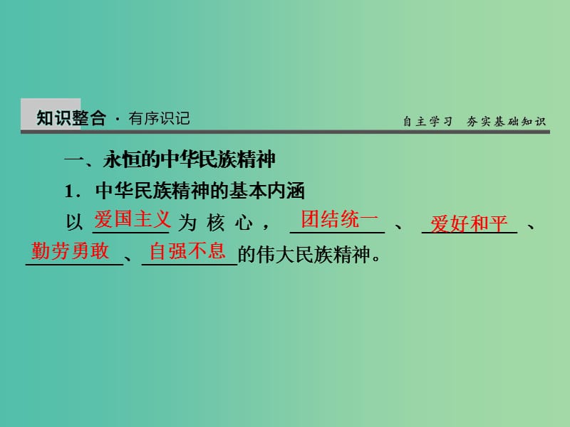 高考政治第一轮复习 第11单元 第27课 我们的民族精神课件.ppt_第3页