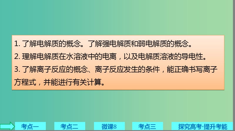 2019高考化学大一轮复习 第二章 化学物质及其变化 第6讲 电解质 离子反应课件 鲁科版.ppt_第2页