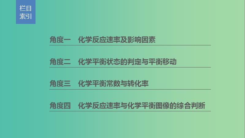 2019高考化学二轮选择题增分策略 第一篇 命题区间六 化学反应速率和化学平衡（二卷选择题）课件.ppt_第2页