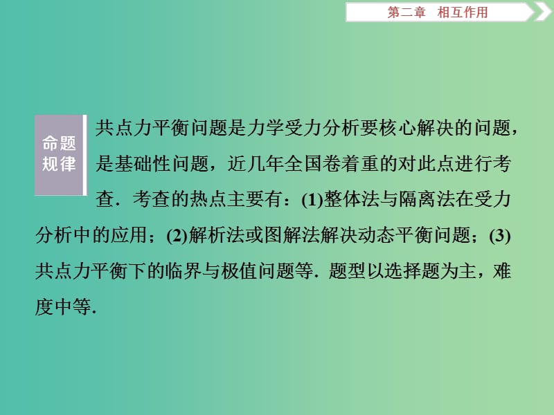 2019届高考物理一轮复习 第二章 相互作用 突破全国卷2 共力点平衡课件 新人教版.ppt_第2页