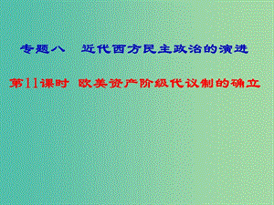 湖南省永州市2019年高考歷史二輪復習 專題8 第11課時 近代西方民主政治的演進課件.ppt