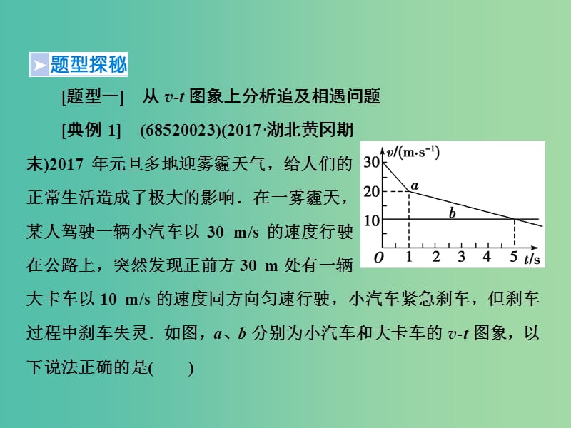 2019高考物理一轮复习 第一章《运动的描述与匀变速直线运动》微专题2 追及相遇问题课件 新人教版.ppt_第3页