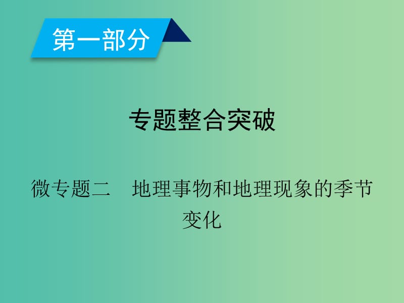 2019高考地理二轮总复习 微专题2 地理事物和地理现象的季节变化课件.ppt_第2页