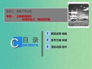 2019屆高考語(yǔ)文一輪優(yōu)化探究 板塊3 專題1 正確使用成語(yǔ)課件 新人教版.ppt