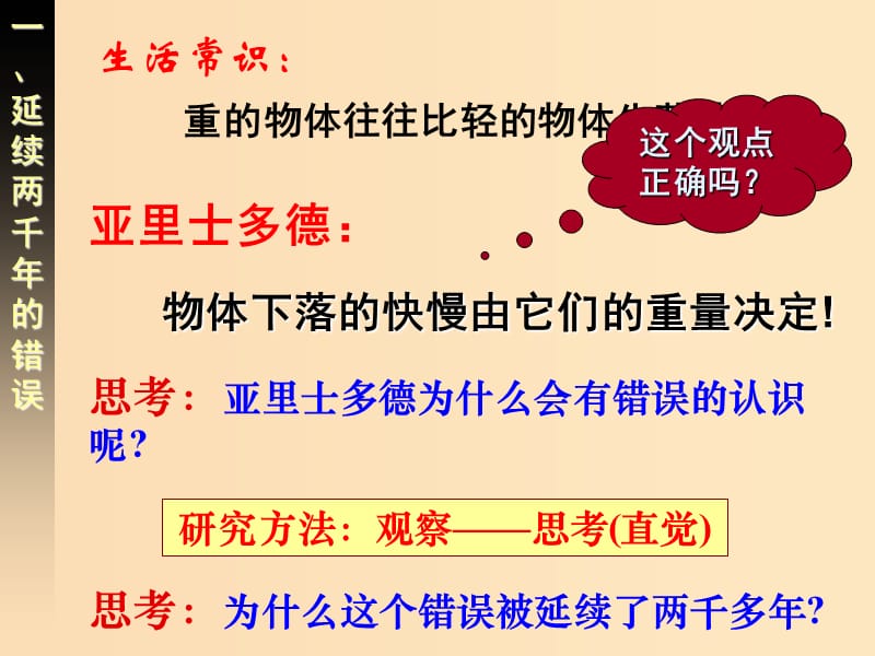 2018高中物理 专题2.6 伽利略对自由落体运动的研究同步课件 新人教版必修1.ppt_第2页