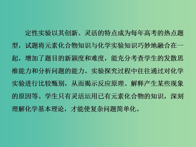 新课改瘦专版2020高考化学一轮复习10.5大题考法1定性实验的设计与评价课件.ppt_第3页