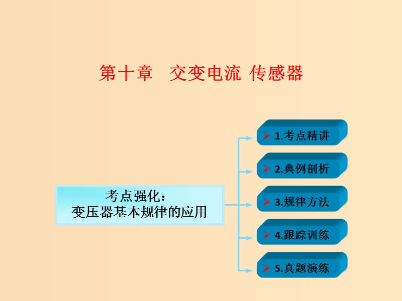 2018年高考物理一轮总复习第十章交变电流传感器第2节课时1变压器远距离输电：变压器基本规律的应用课件鲁科版.ppt_第1页