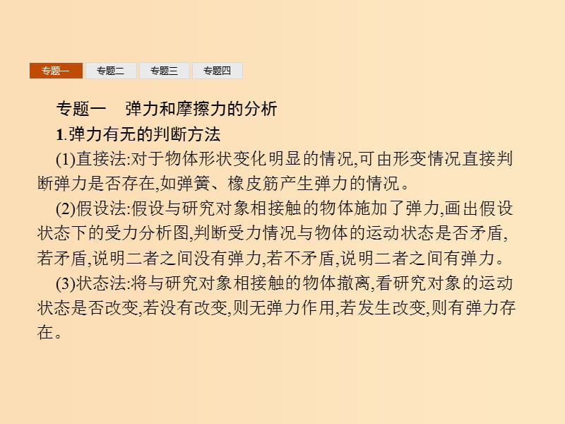 2018-2019版高中物理 第三章 相互作用本章整合课件 新人教版必修1.ppt_第2页