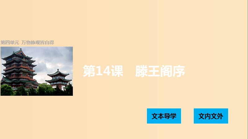 2018版高中語文第四單元萬物靜觀皆自得第14課滕王閣序課件語文版必修3 .ppt_第1頁