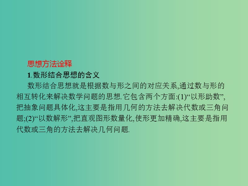 高考数学二轮复习第一部分思想方法研析指导三数形结合思想课件文.ppt_第3页