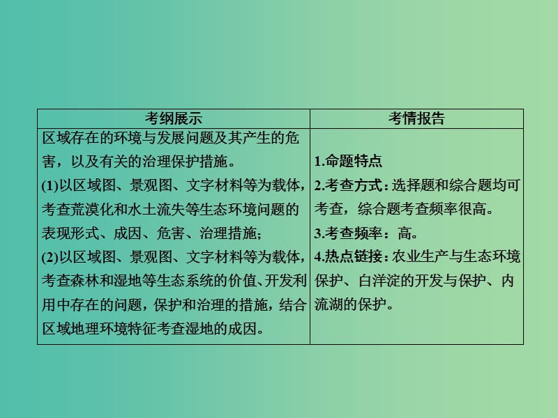 2019版高中地理一轮总复习 第2章 区域生态环境建设 3.2.1 荒漠化的防治——以我国西北地区为例课件 新人教版必修3.ppt_第2页