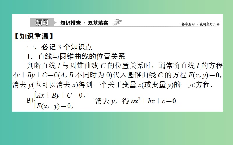 2020高考数学一轮复习 第八章 解析几何 8.8.1 直线与圆锥曲线课件 文.ppt_第2页