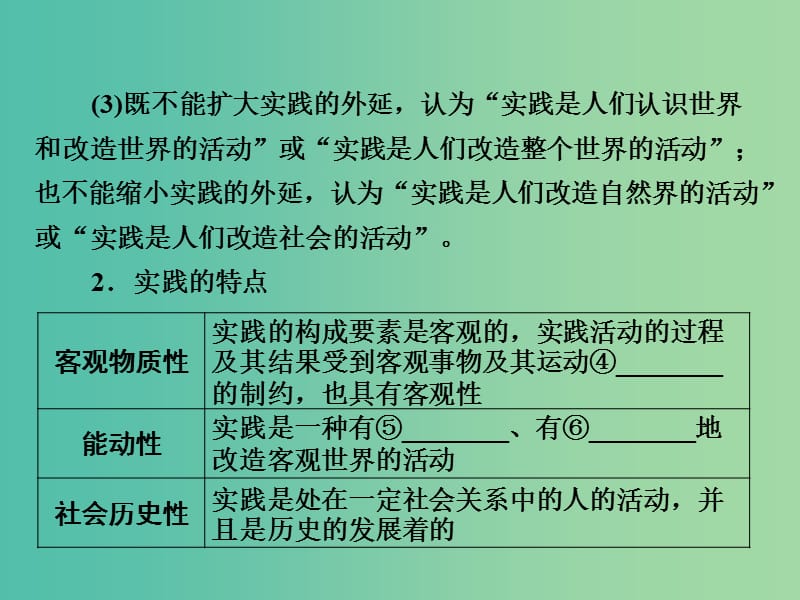 2019版高考政治一轮复习（A版）第4部分 生活与哲学 专题十四 探索世界与追求真理 考点50 实践与认识课件 新人教版.ppt_第3页