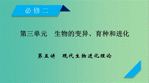 2019高考生物一輪總復(fù)習(xí) 第三單元 生物的變異、育種和進化 第5講 現(xiàn)代生物進化理論課件 新人教版必修2.ppt