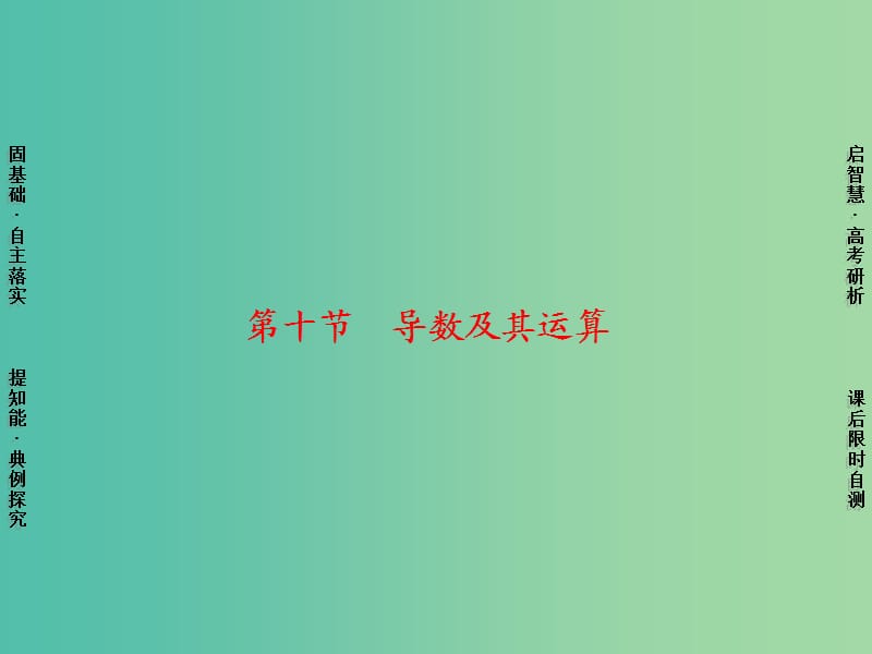 高考数学一轮复习 第2章 第10节 导数及其运算课件 理 苏教版.ppt_第1页