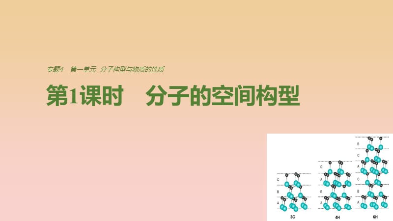 2018-2019学年高中化学 专题4 分子空间结构与物质性质 第一单元 第1课时 分子的空间构型课件 苏教版选修3.ppt_第1页