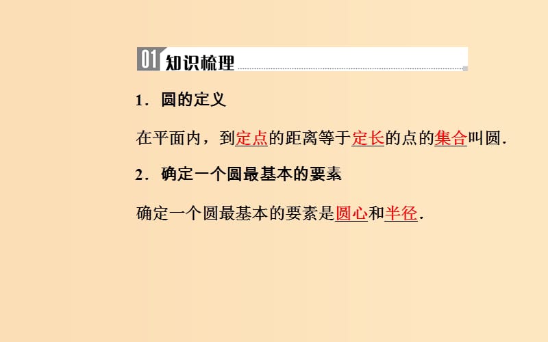 2018-2019学年高中数学学业水平测试复习 专题四 平面解析几何初步 第18讲 圆的方程课件.ppt_第3页