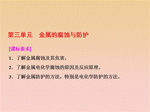 2017-2018學年高中化學 專題1 化學反應與能量變化 第三單元 金屬的腐蝕與防護課件 蘇教版選修4.ppt