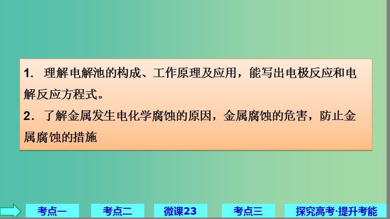 2019高考化学大一轮复习 第六章 化学反应与能量 第23讲 电解池 金属腐蚀与防护课件 鲁科版.ppt_第2页