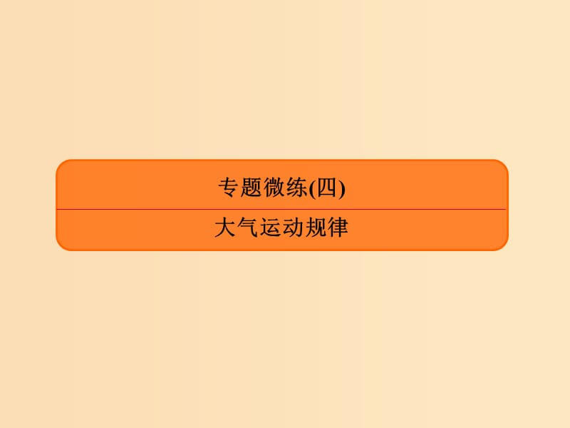 2019版高考地理二轮复习 专题微练4 大气运动规律课件.ppt_第1页