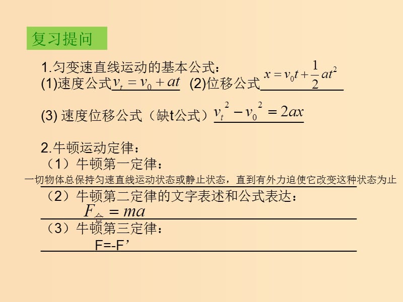 2018高中物理 第三章 牛顿运动定律 专题3.5 牛顿运动定律应用 第二课时课件 教科版必修1.ppt_第2页