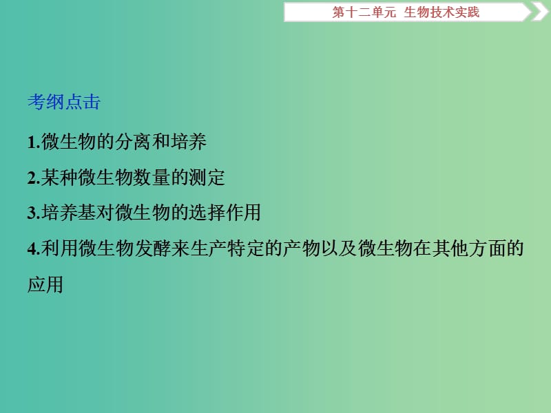 2019届高考生物一轮复习 第十二单元 生物技术实践 第40讲 微生物的培养与应用课件.ppt_第2页