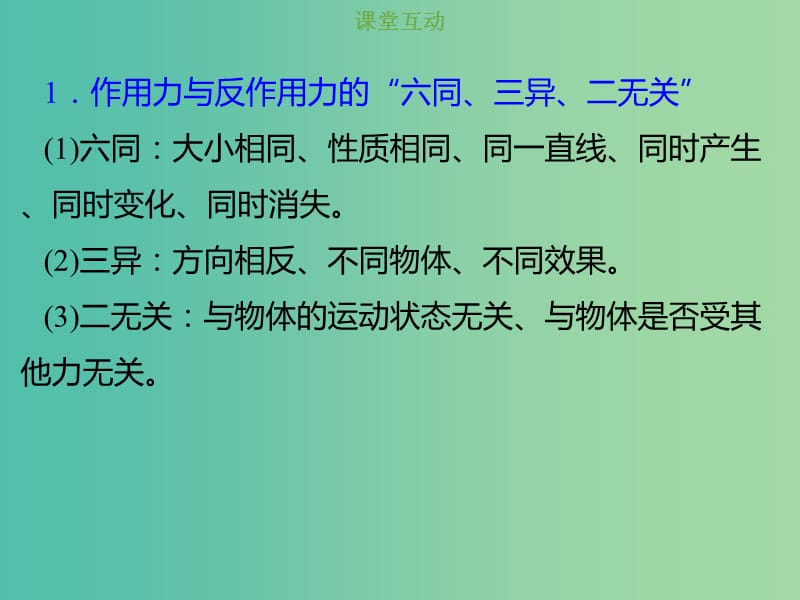 2019版高考物理总复习 第三章 牛顿运动定律 3-1-2 考点强化 牛顿第三定律的理解与应用课件.ppt_第2页